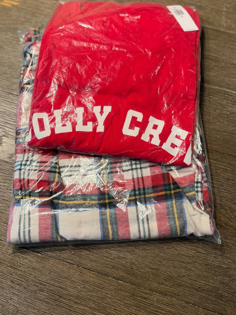 Old Navy Red Knit Top & Plaid Flannel Pajamas Size XL